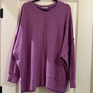 Zenana Outfitters Lavender Crew Neck Sweater